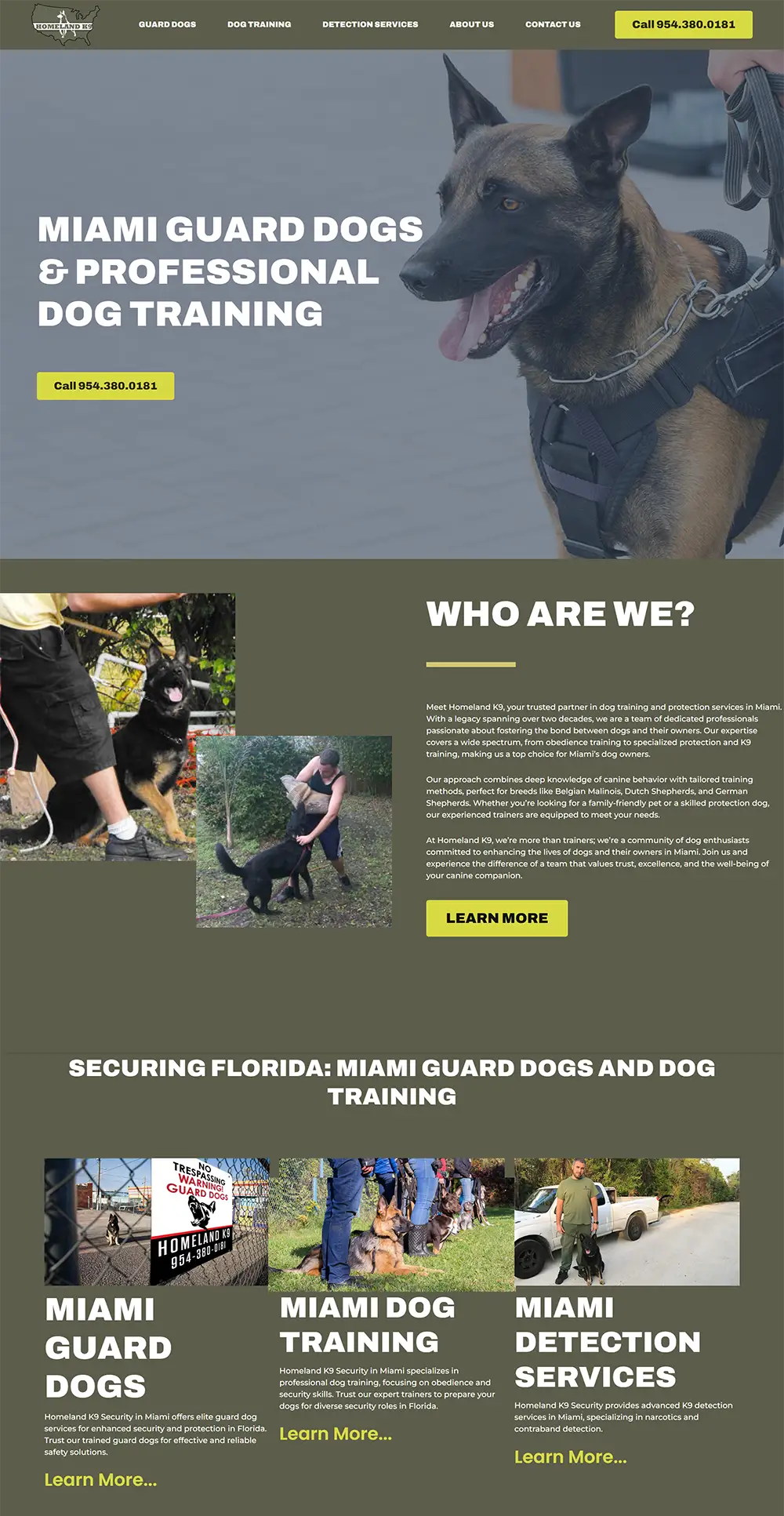 Homeland K9 Security - Professional Security Company Website